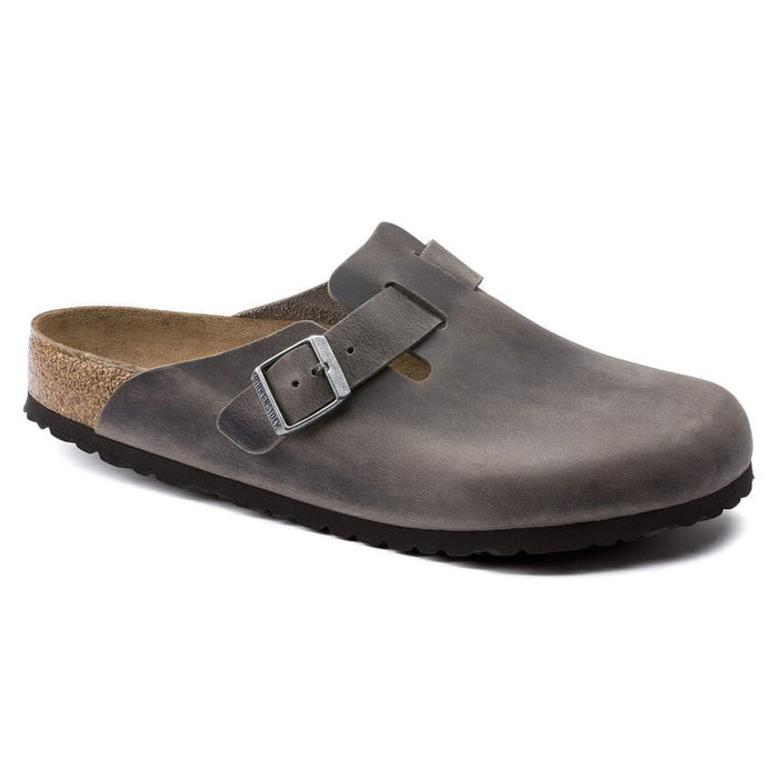 Birkenstock Boston Soft Footbed Iron Oiled Leather
