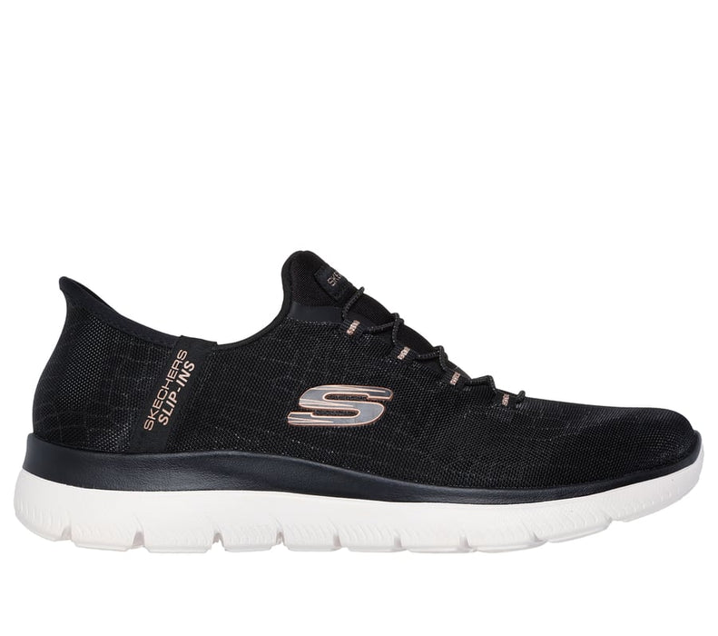 Women's Skechers Slip-ins: Summits - BLACK/ROSE GOLD