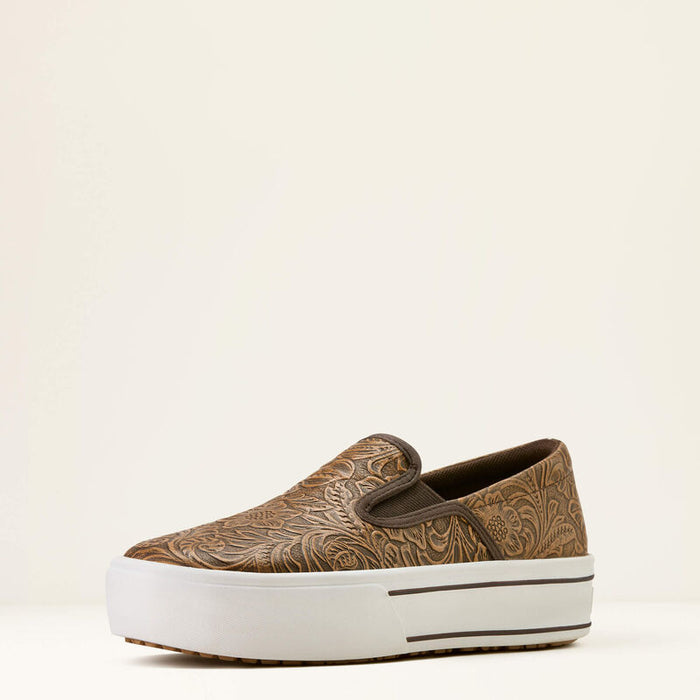 Ariat Skyler Slip -  Brown Floral Emboss