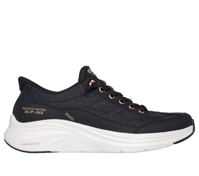 Women's Skechers Slip-ins: Contour Foam Cozy Fit - BLACK/ROSE GOLD